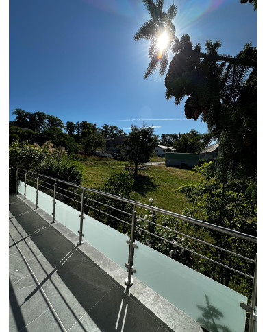 Garde-corps verre et 2 barres