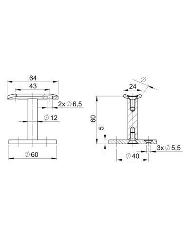 Support inox pour muret