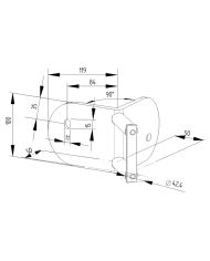 Platine latérale Inox 100mm - Angle extérieur