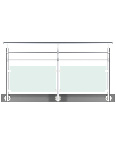 Garde-corps verre et 2 barres