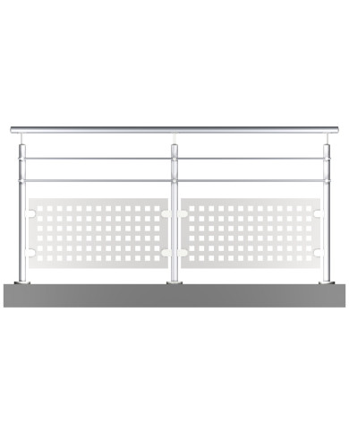 Garde-corps tôle et 2 barres