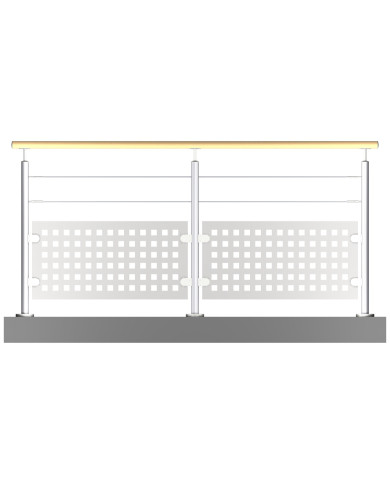 Garde-corps tôle et 2 câbles