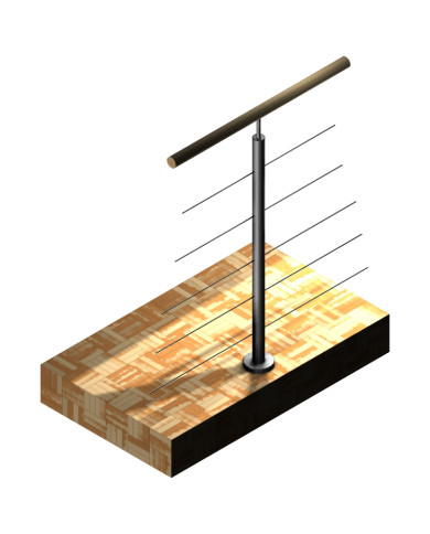 Poteau pour 5 câbles - 180°