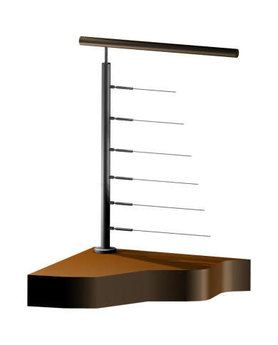 Poteau pour 6 câbles - Départ