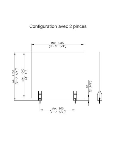 Pince à verre de sol "Plume"