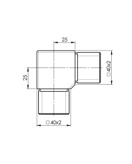 Raccord à 90° 40x40