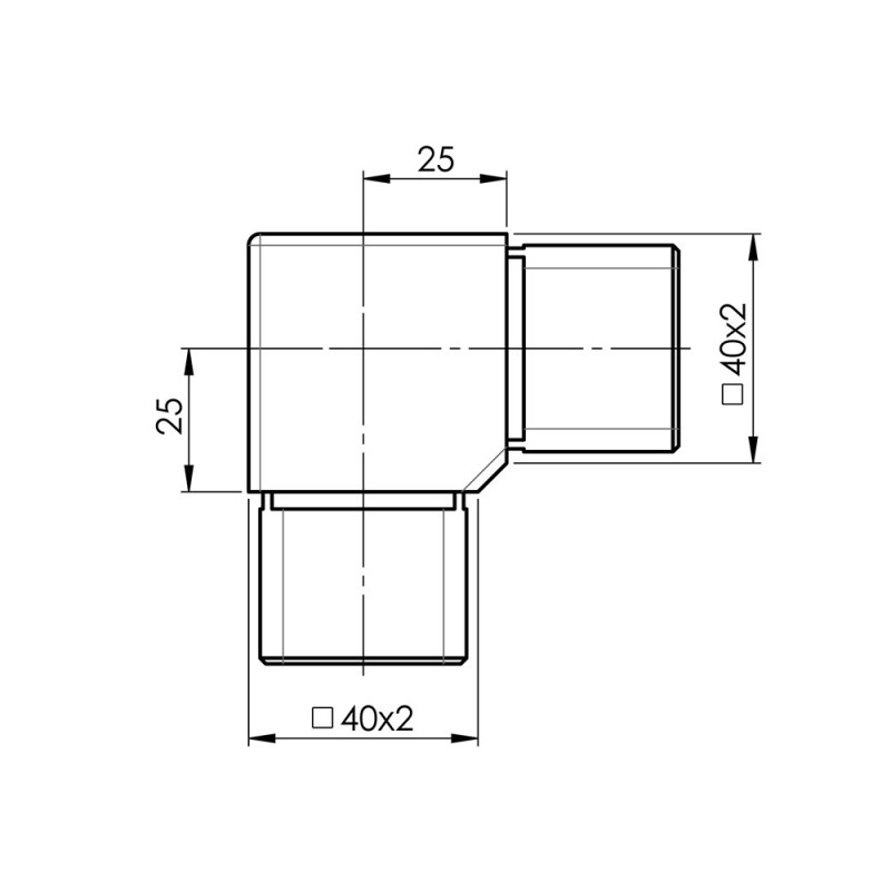 Raccord à 90° 40x40